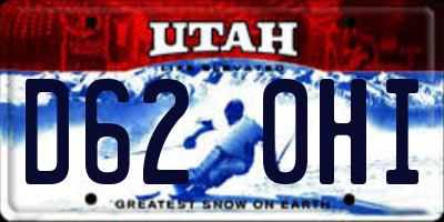 UT license plate D620HI