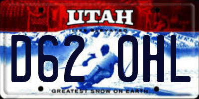 UT license plate D620HL