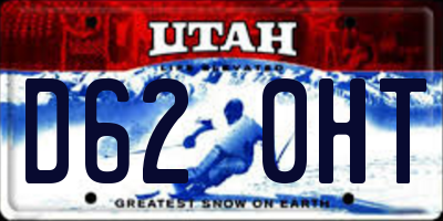 UT license plate D620HT