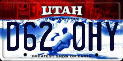 UT license plate D620HY