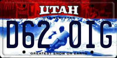 UT license plate D620IG