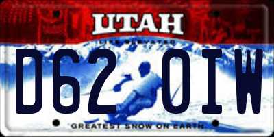 UT license plate D620IW