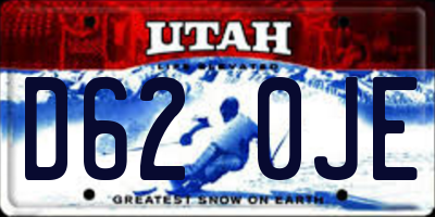 UT license plate D620JE