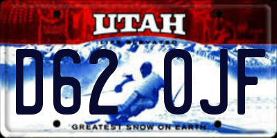 UT license plate D620JF