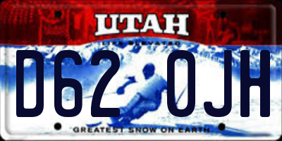 UT license plate D620JH