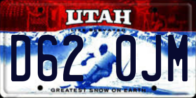 UT license plate D620JM