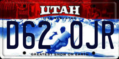 UT license plate D620JR
