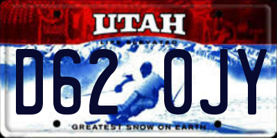 UT license plate D620JY
