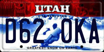 UT license plate D620KA