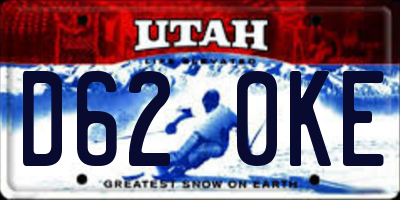 UT license plate D620KE