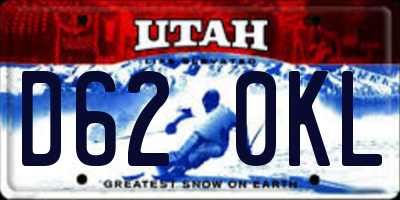 UT license plate D620KL