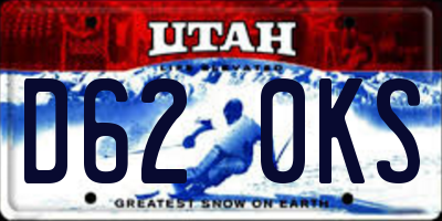 UT license plate D620KS