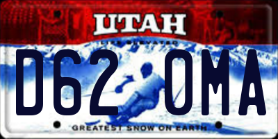 UT license plate D620MA
