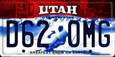 UT license plate D620MG