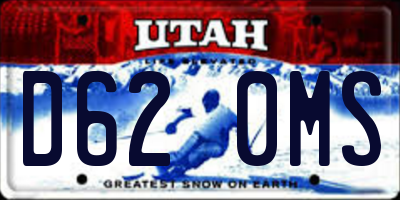 UT license plate D620MS