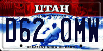 UT license plate D620MW