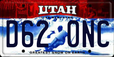 UT license plate D620NC