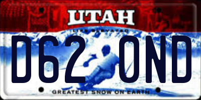 UT license plate D620ND