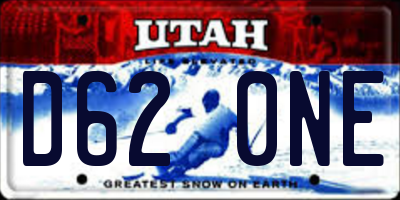 UT license plate D620NE
