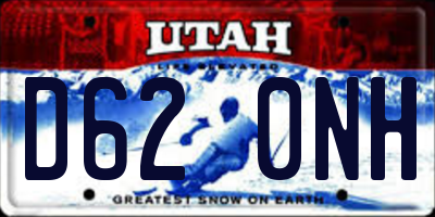 UT license plate D620NH