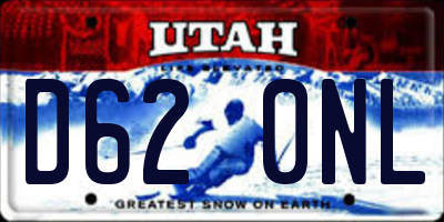 UT license plate D620NL