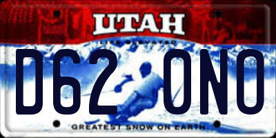 UT license plate D620NO