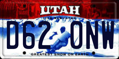 UT license plate D620NW