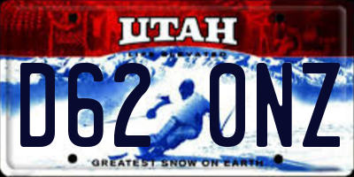 UT license plate D620NZ