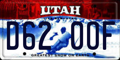 UT license plate D620OF