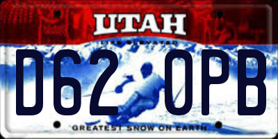 UT license plate D620PB
