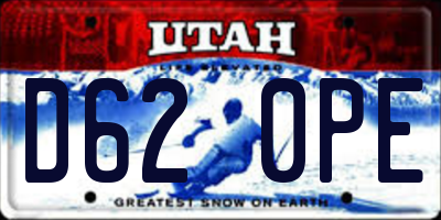 UT license plate D620PE
