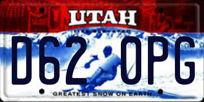 UT license plate D620PG