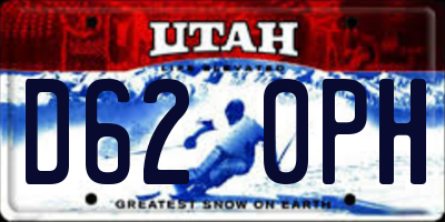 UT license plate D620PH