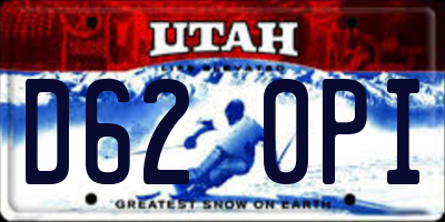 UT license plate D620PI