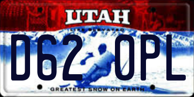 UT license plate D620PL