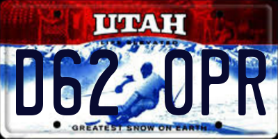 UT license plate D620PR