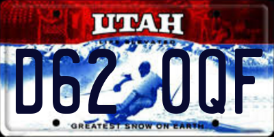UT license plate D620QF
