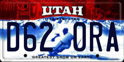 UT license plate D620RA