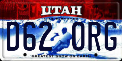 UT license plate D620RG