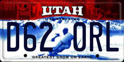 UT license plate D620RL