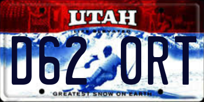 UT license plate D620RT