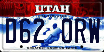 UT license plate D620RW
