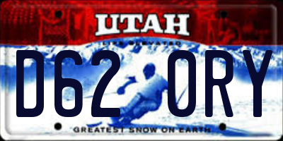 UT license plate D620RY