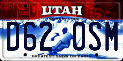 UT license plate D620SM