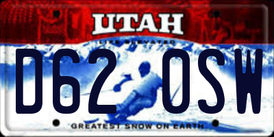 UT license plate D620SW