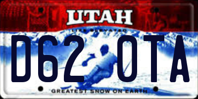 UT license plate D620TA