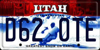 UT license plate D620TE