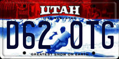 UT license plate D620TG