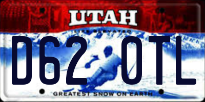 UT license plate D620TL
