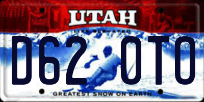 UT license plate D620TO